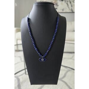 Marlyn Schiff Navy Evil Eye Beaded Necklace New